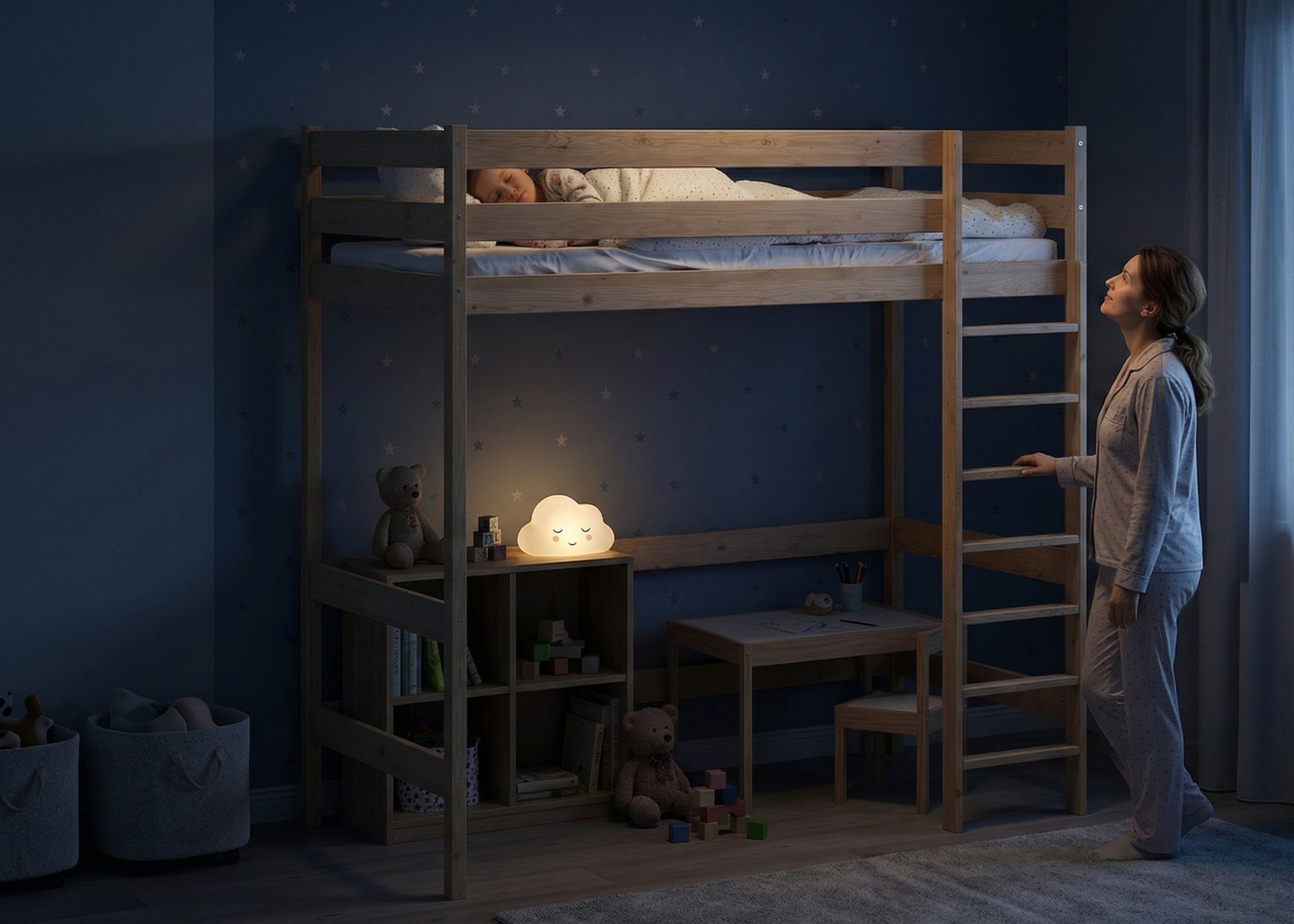 Wolna przestrzeń pod antresolą do pokoju dziecięcego